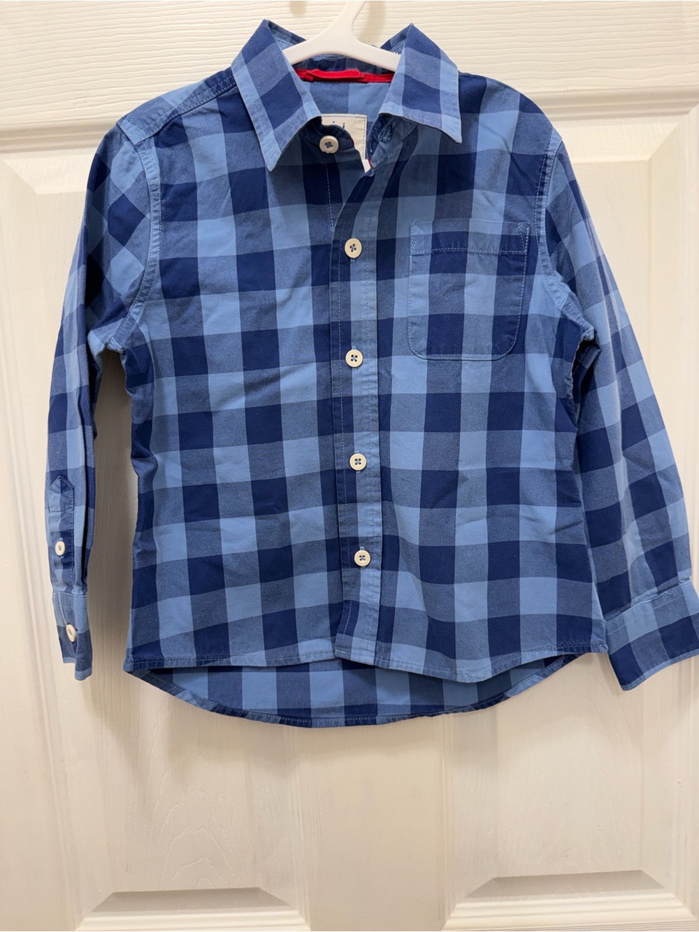 Boden Boys' Blue Buffalo Plaid Button-Down Shirt